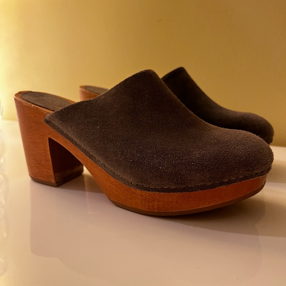 Charlotte Stone Taupe Suede Women's Clogs - Picture 10 of 10